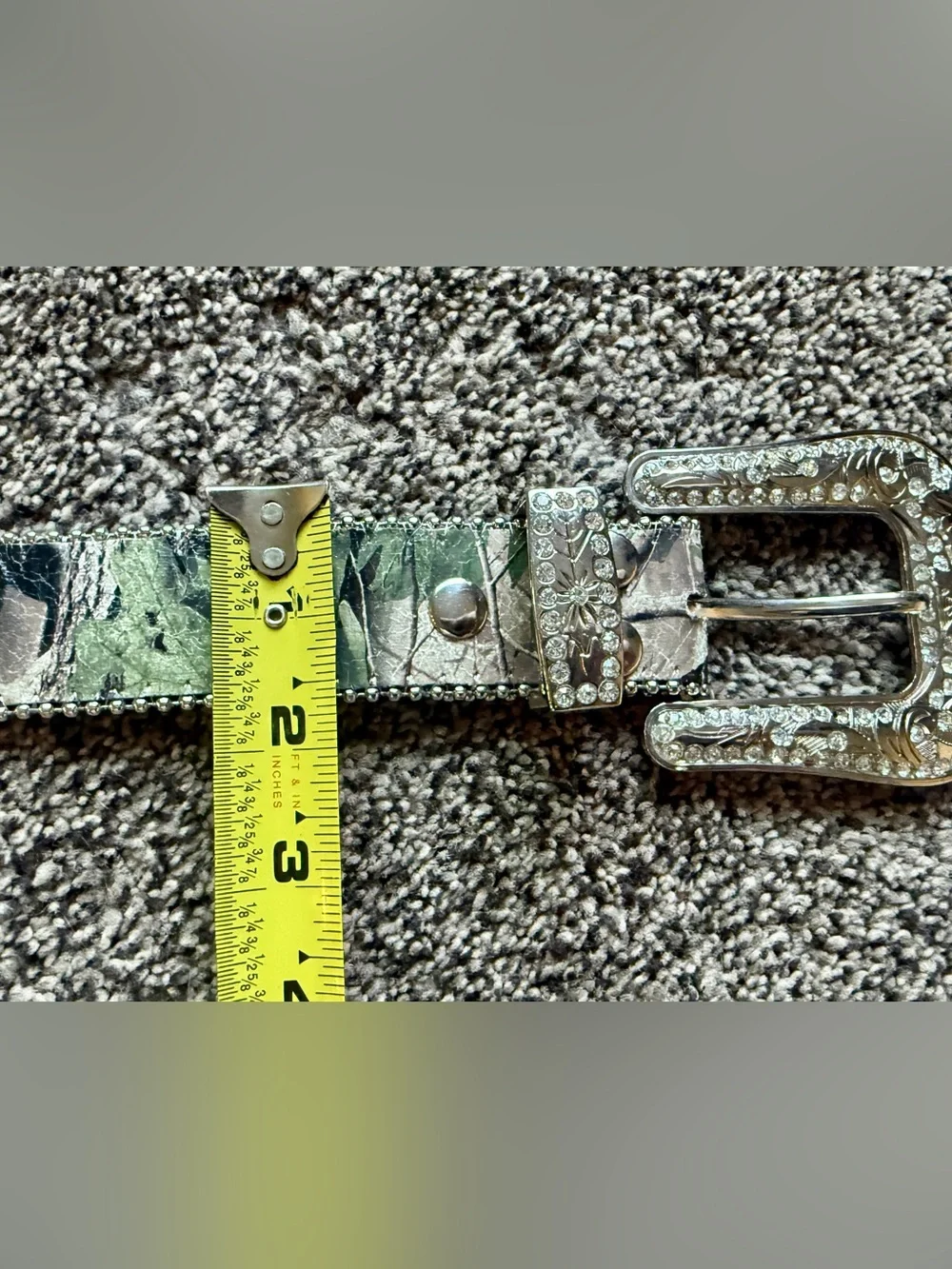 Rhinestone Embellished Camo Western Belt